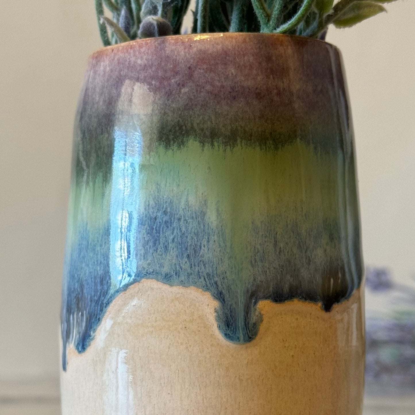 Bud Vase, Drippy Rainbow