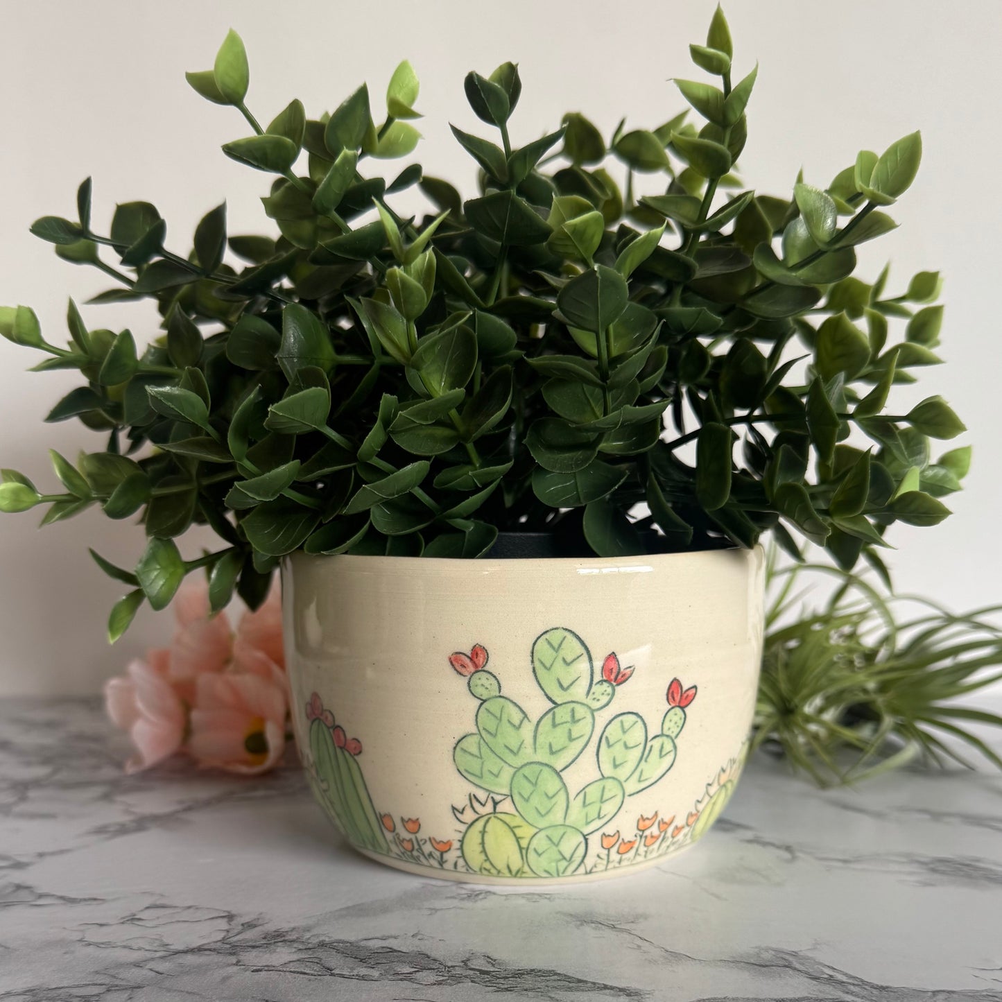 Cactus Plant Pot, Large Yellow