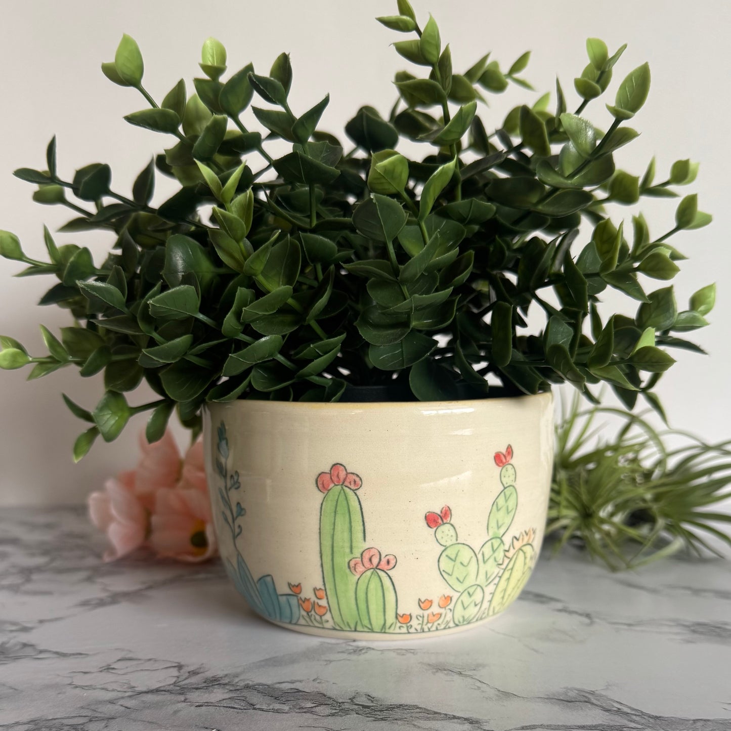Cactus Plant Pot, Large Yellow