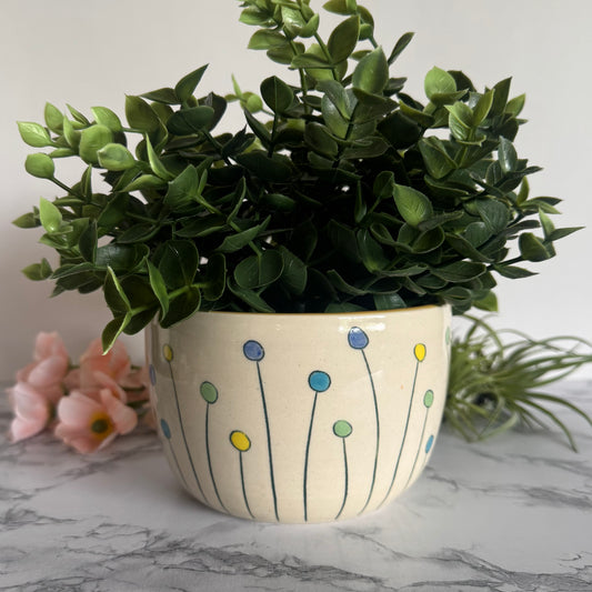 Lollipop Flowers Plant Pot, Large Yellow