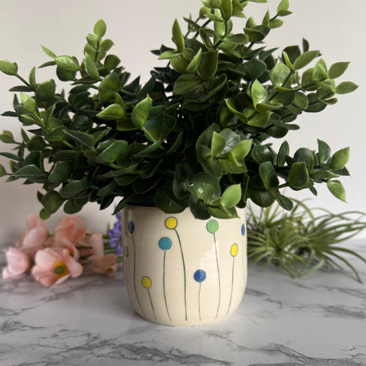 Lollipop Flowers Plant Pot, Yellow