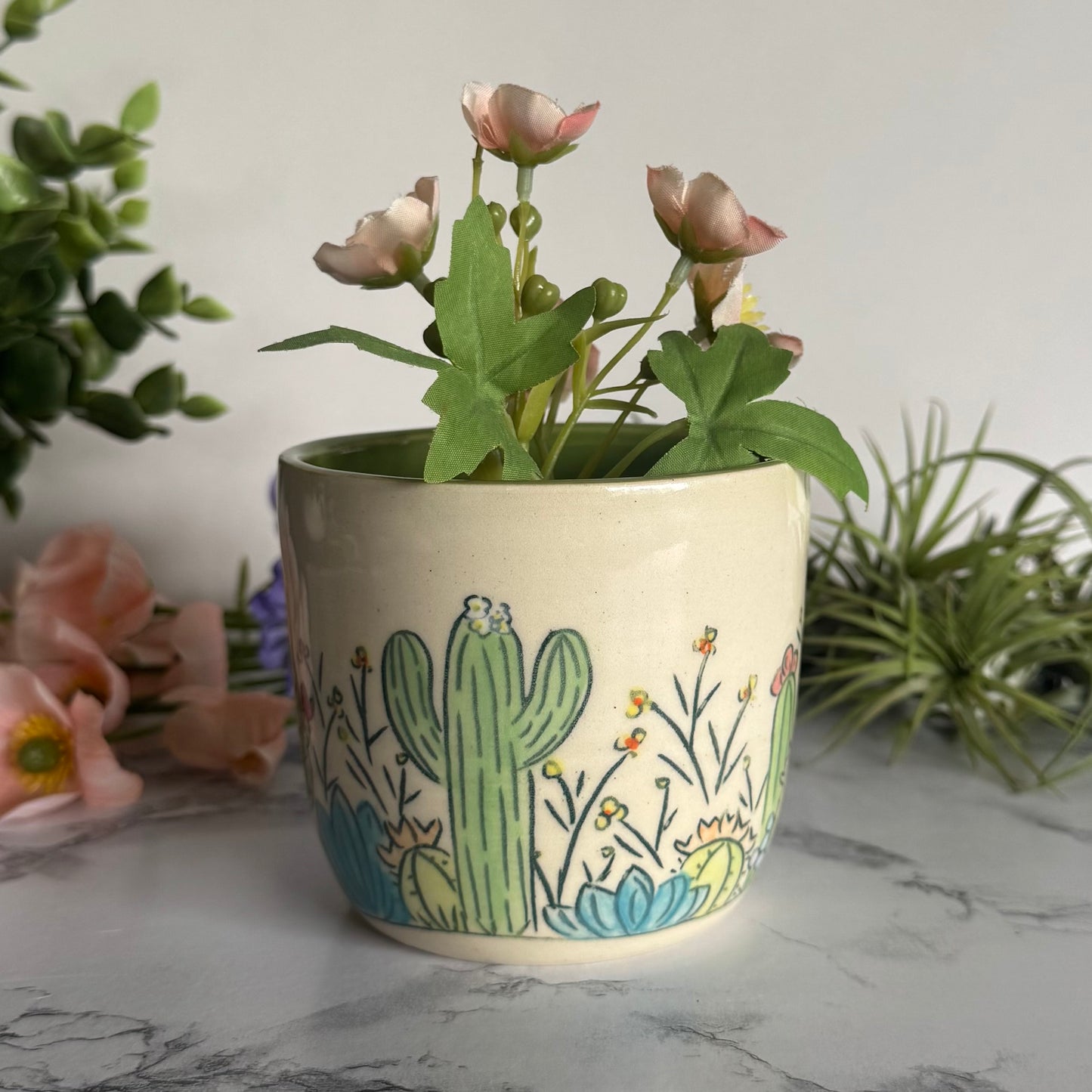 Cactus Plant Pot, Green