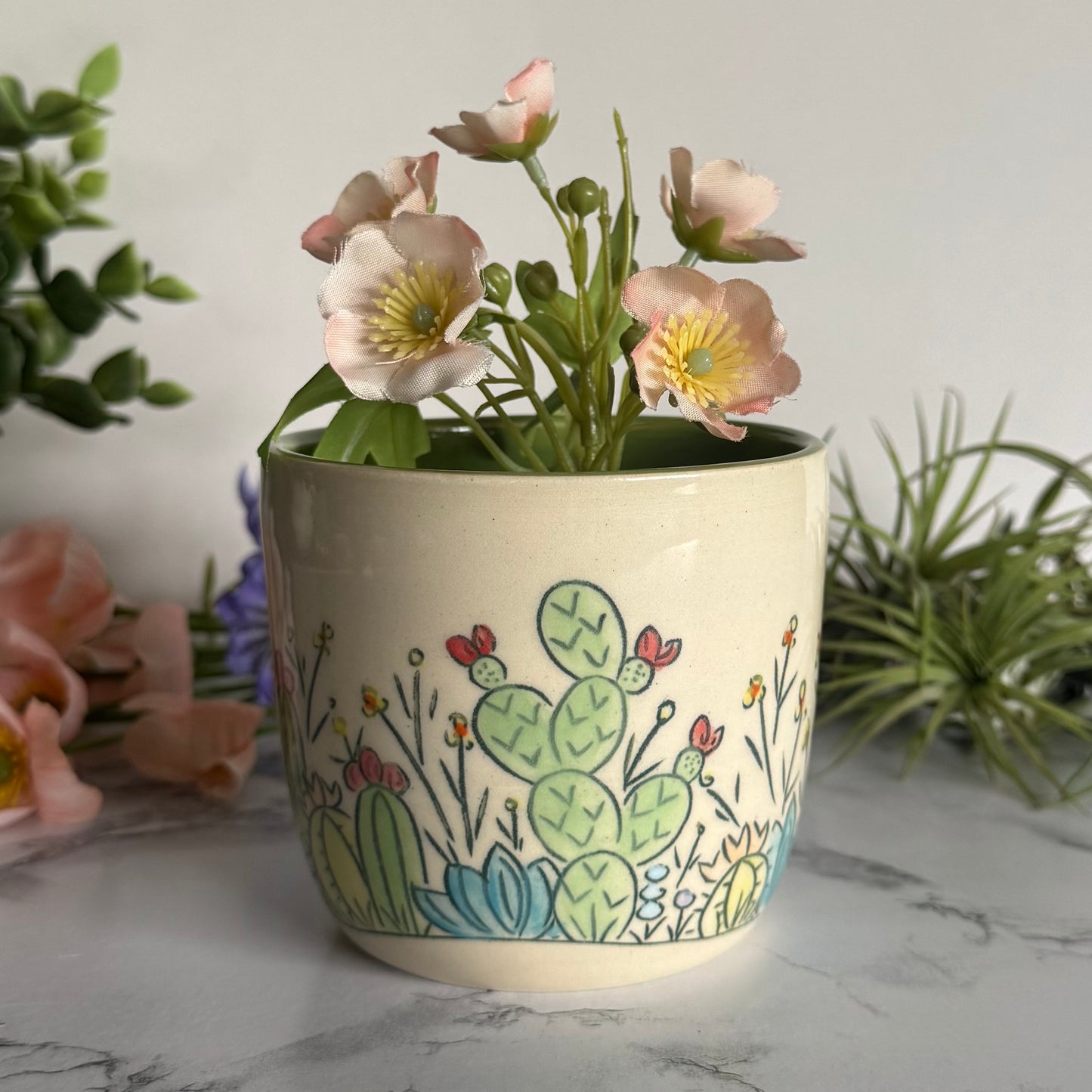 Cactus Plant Pot, Green
