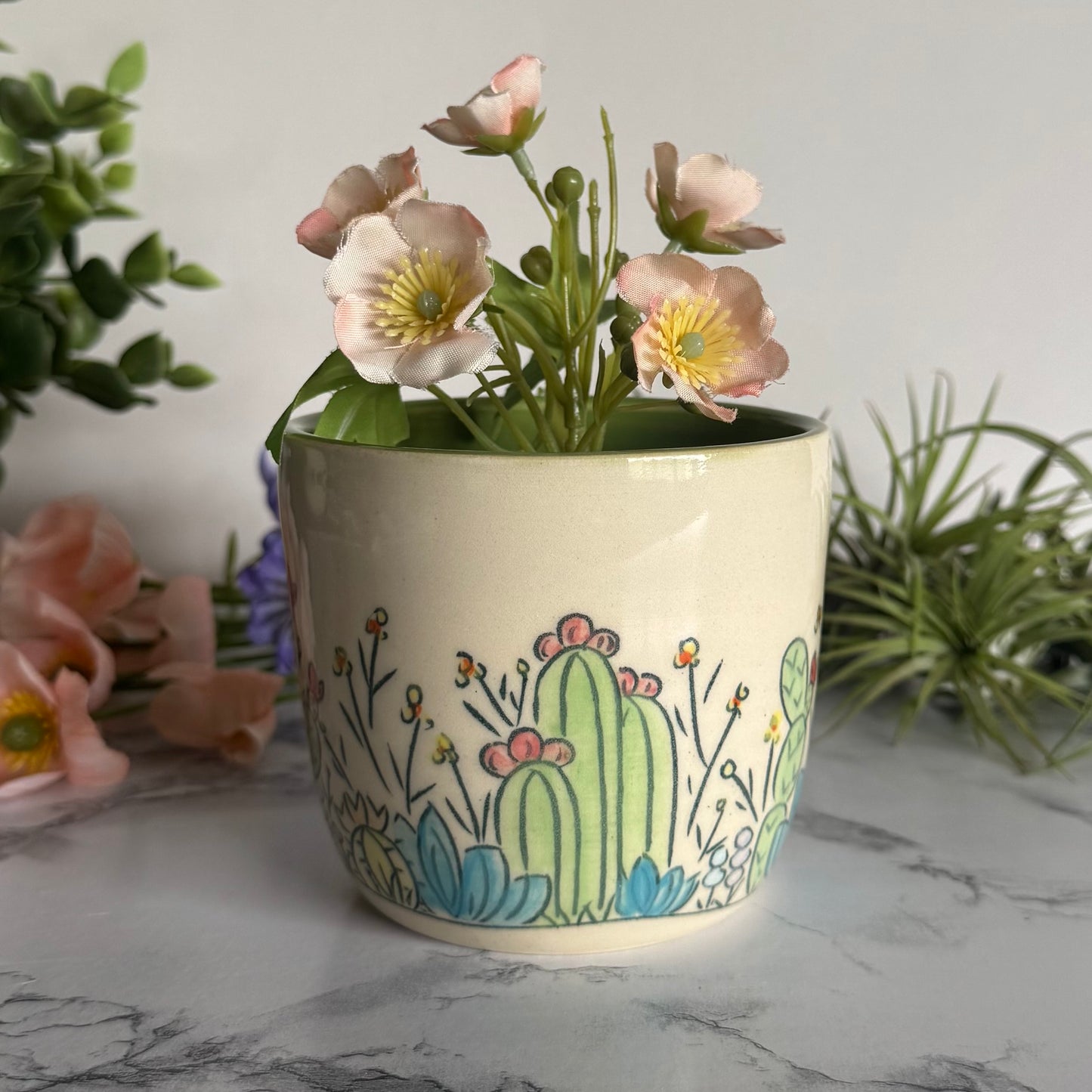 Cactus Plant Pot, Green