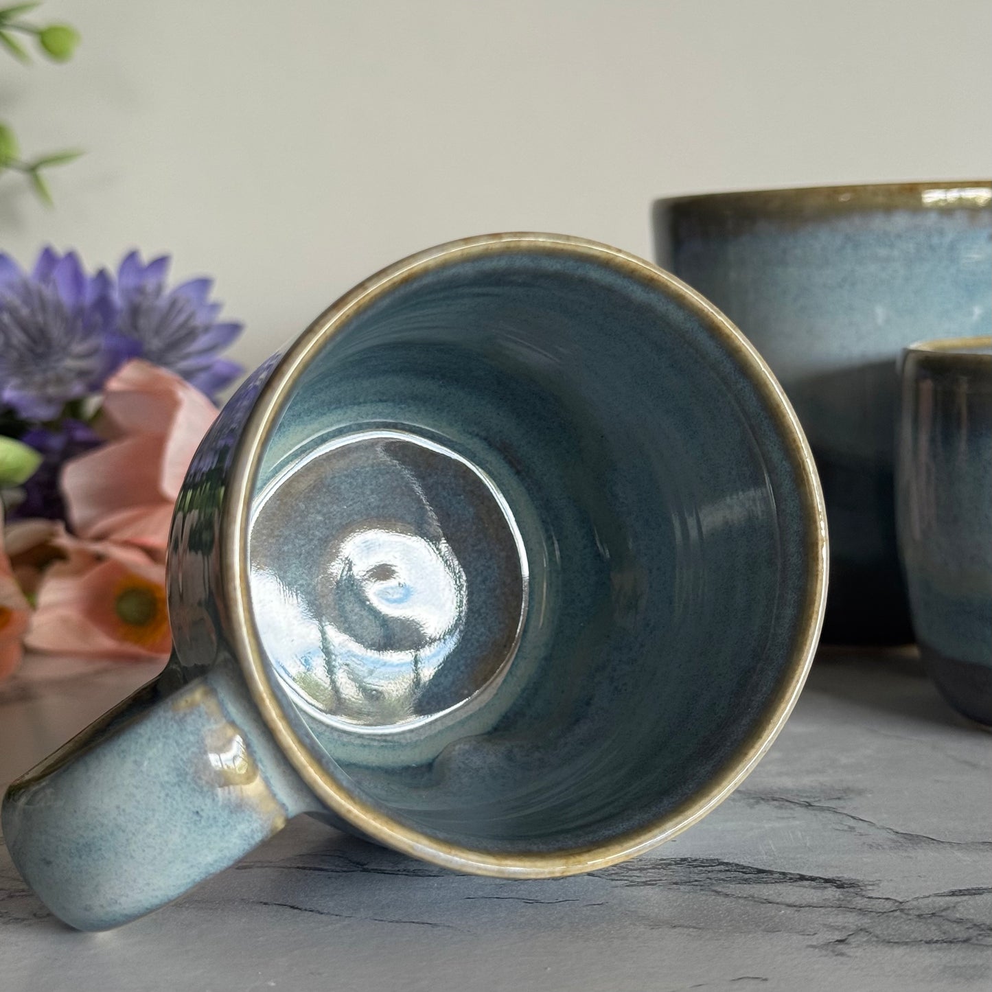 Espresso Cup, Drippy Blue