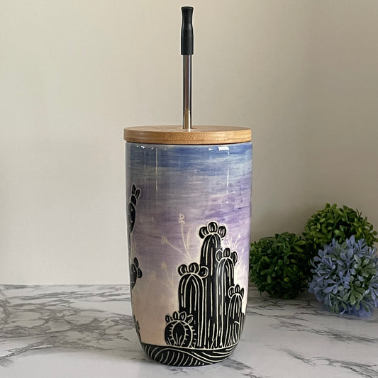 To-Go Tumbler, Midnight Cactus