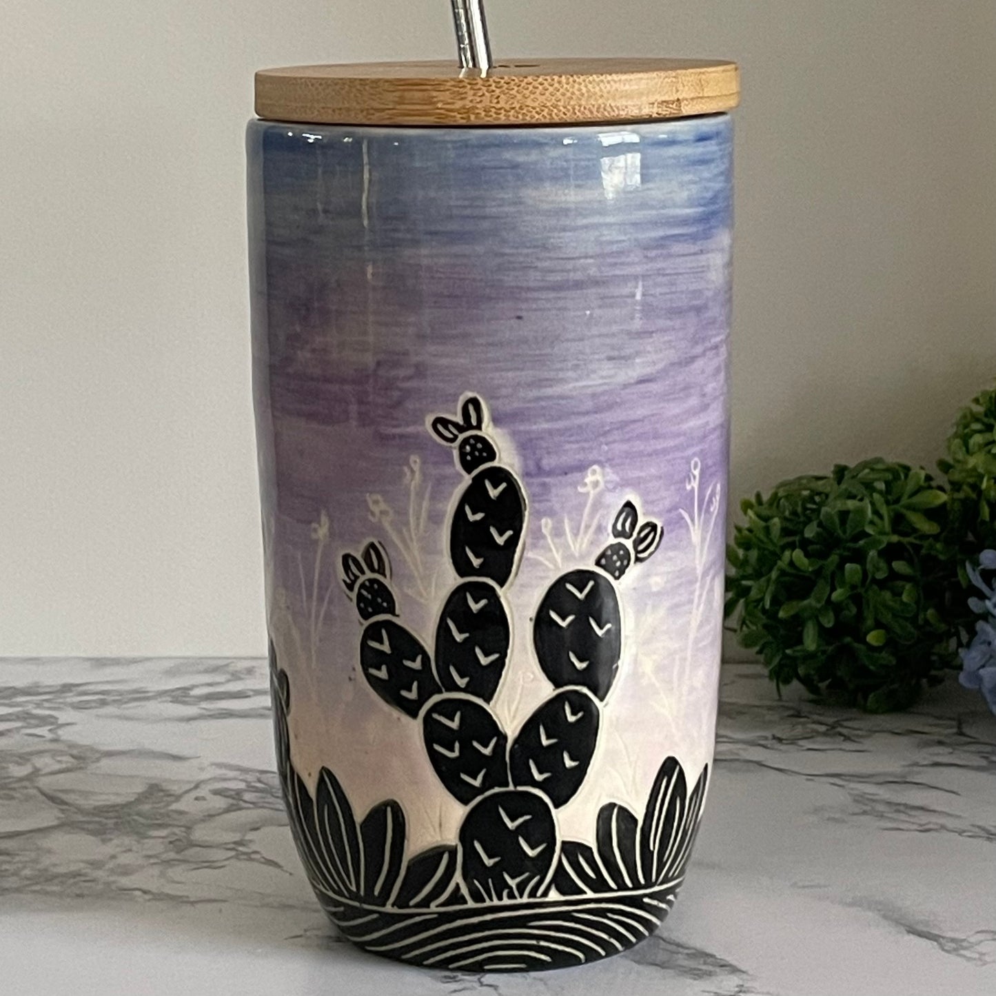 To-Go Tumbler, Midnight Cactus