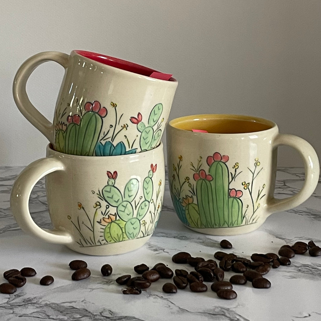 Espresso Mug, Orange Cactus