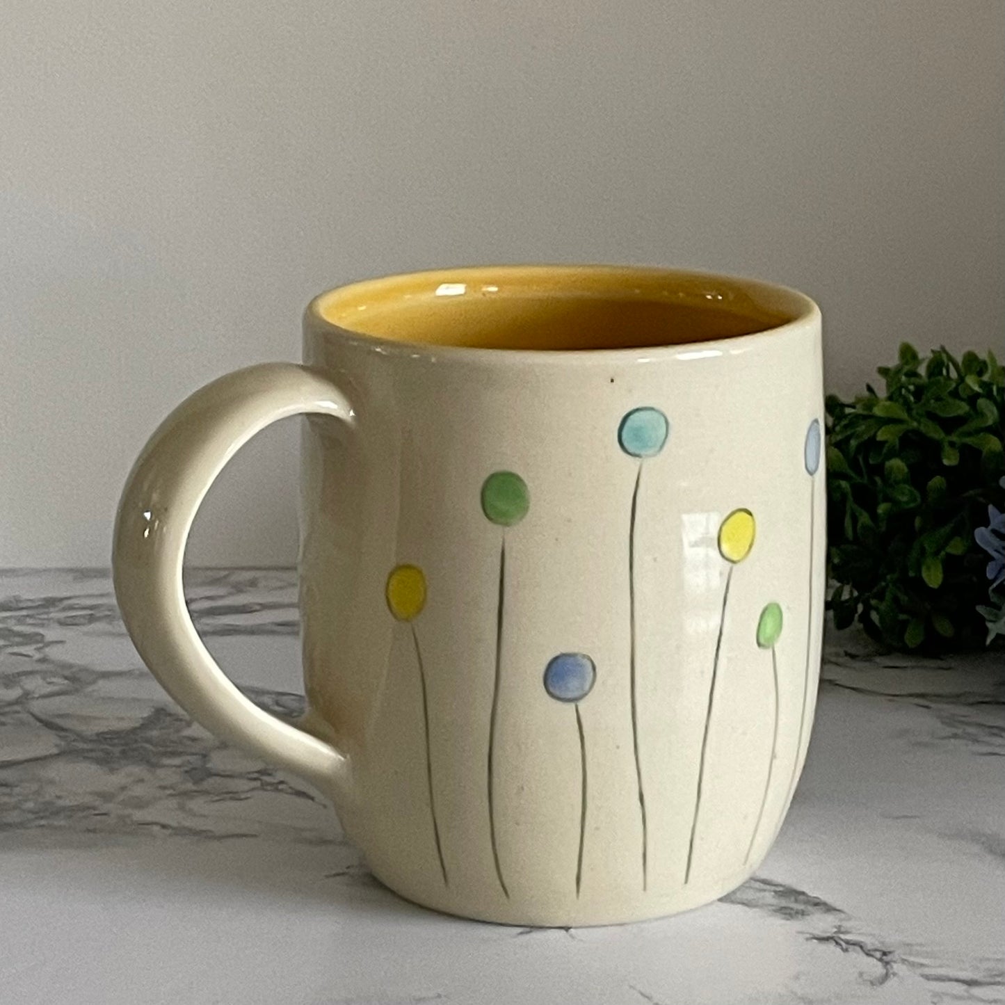 Lollipop Flowers Mug, Yellow