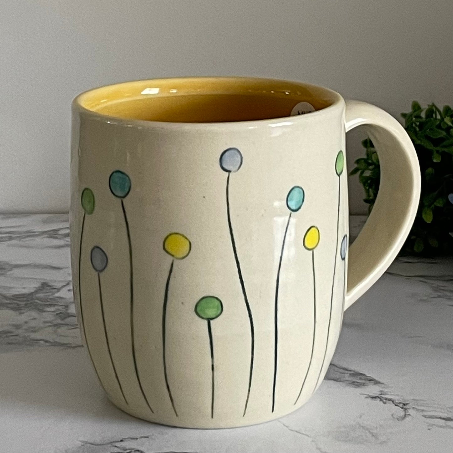 Lollipop Flowers Mug, Yellow