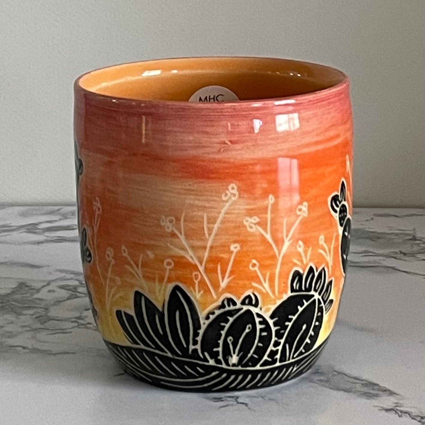 Sunset Cactus Mug, Orange