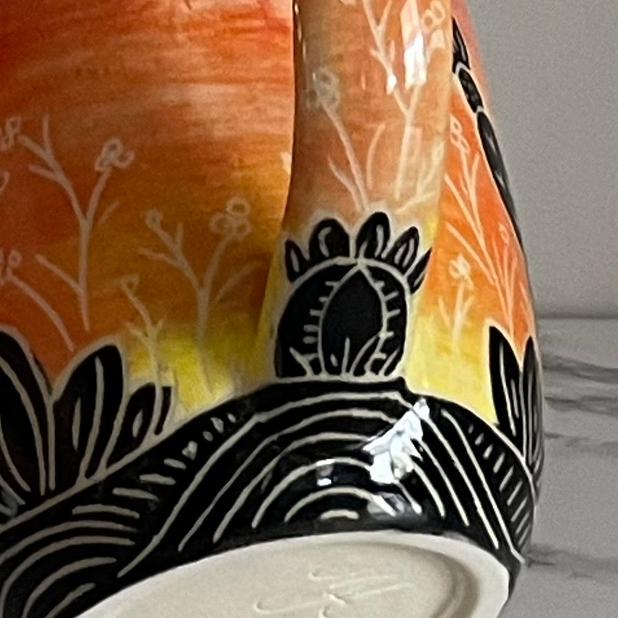 Sunset Cactus Mug, Orange