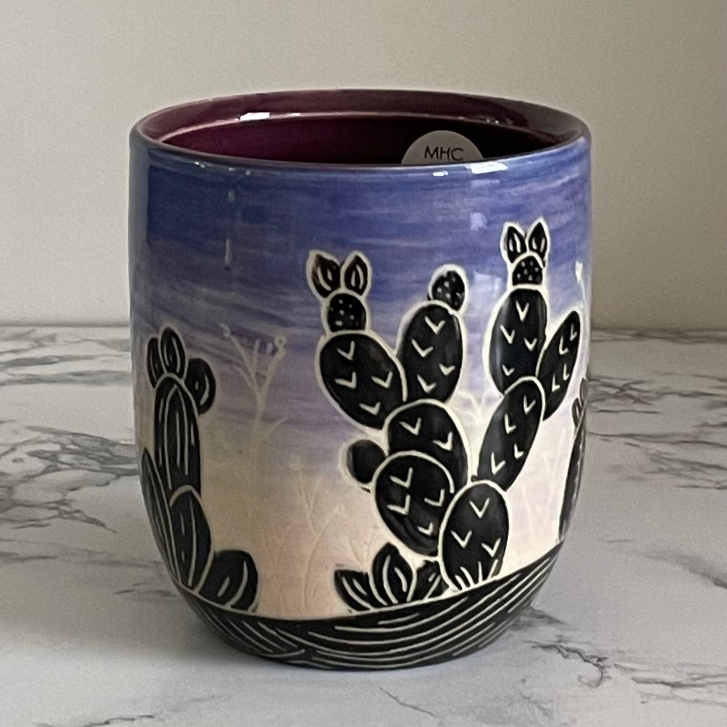 Midnight Cactus Mug, Plum