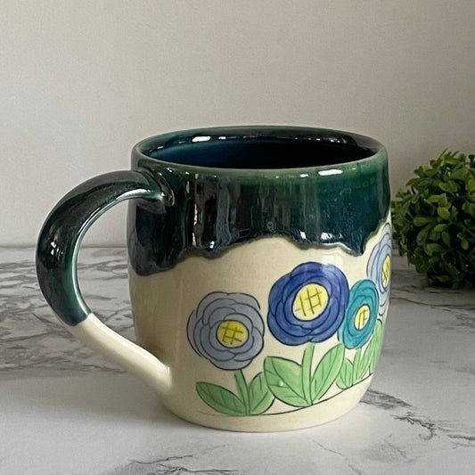 Flowers Mug, Blue Mermaid