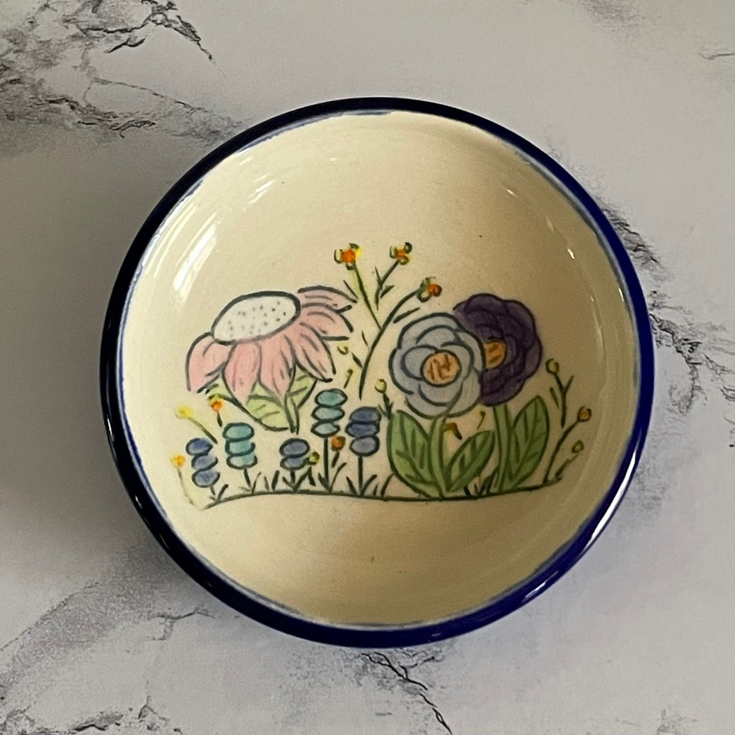 Small Flower Dish, Blue