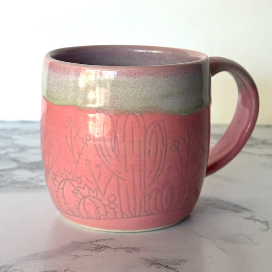 Seconds Sale ~ Cactus Mug, Pink