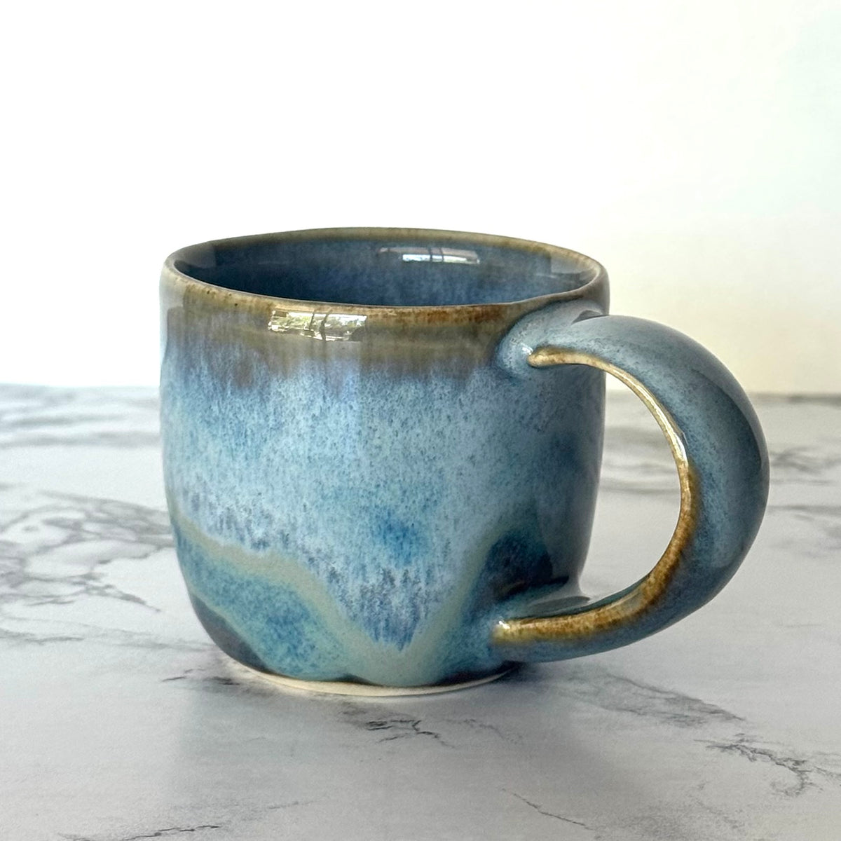 Seconds Sale ~ Espresso Mug, Drippy Blue