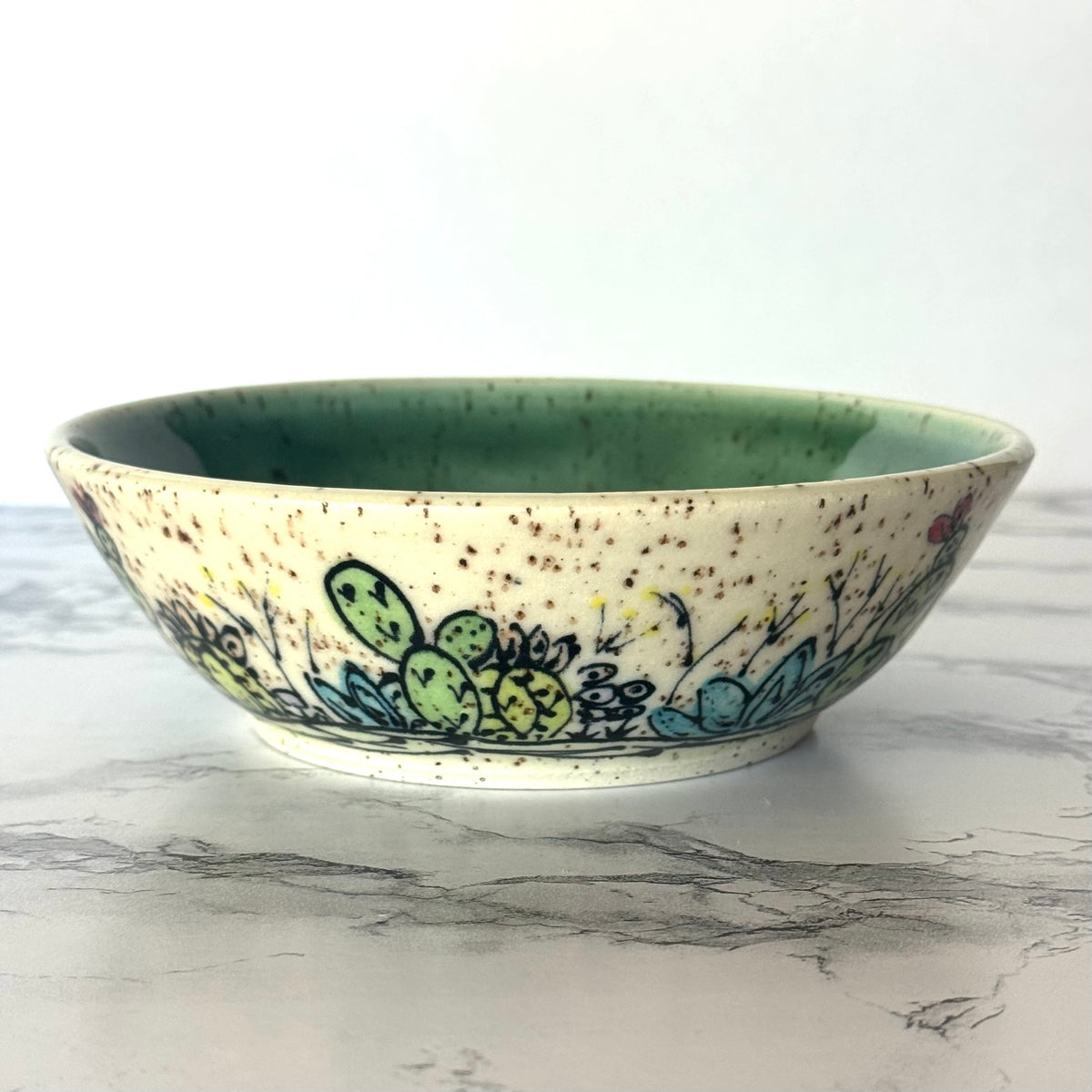 Seconds Sale ~ Speckled Cactus Bowl