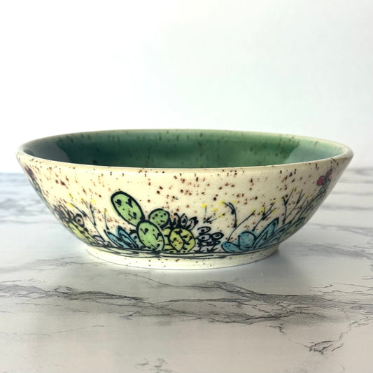 Seconds Sale ~ Speckled Cactus Bowl