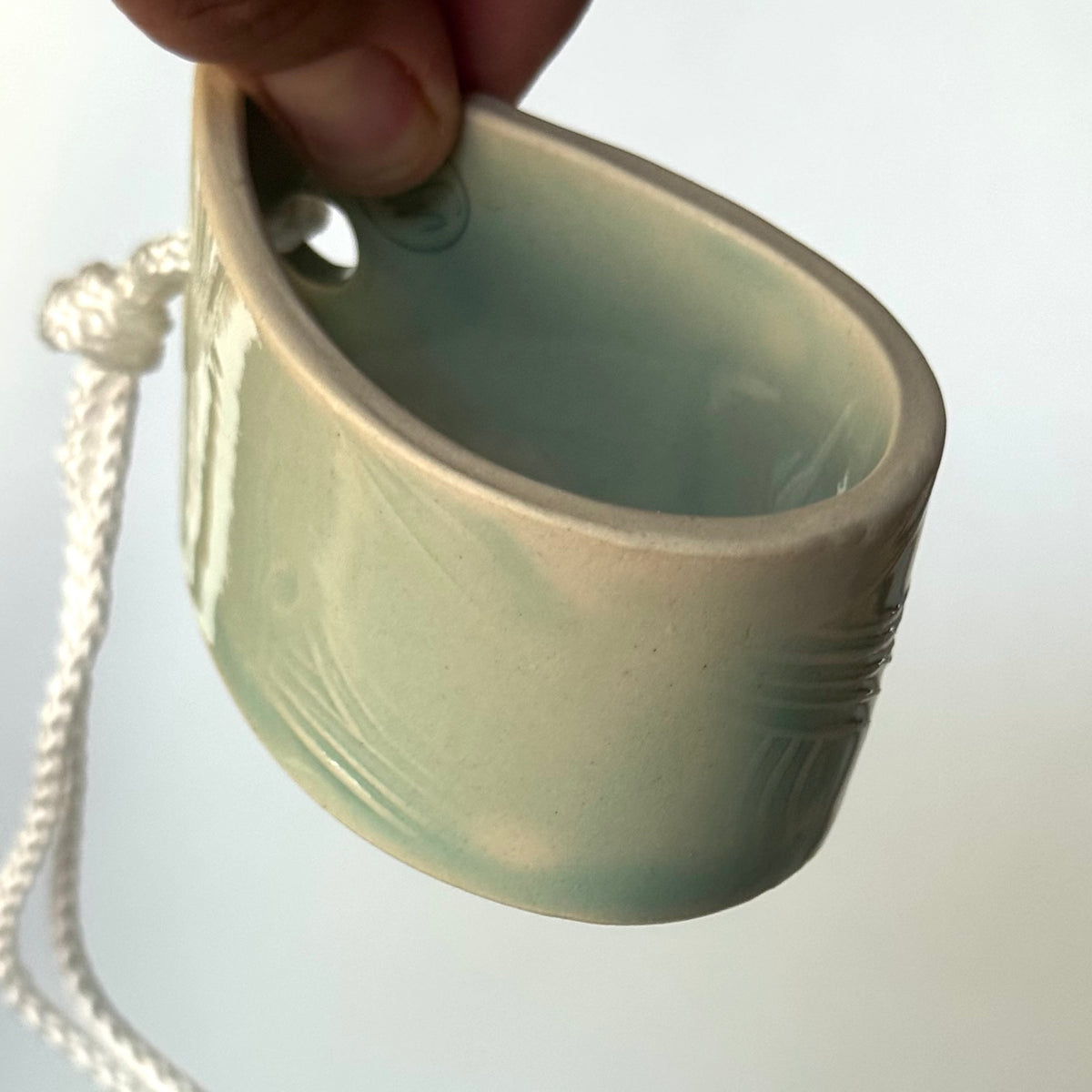 Seconds Sale ~ Tiny Hanging Planter, Mint