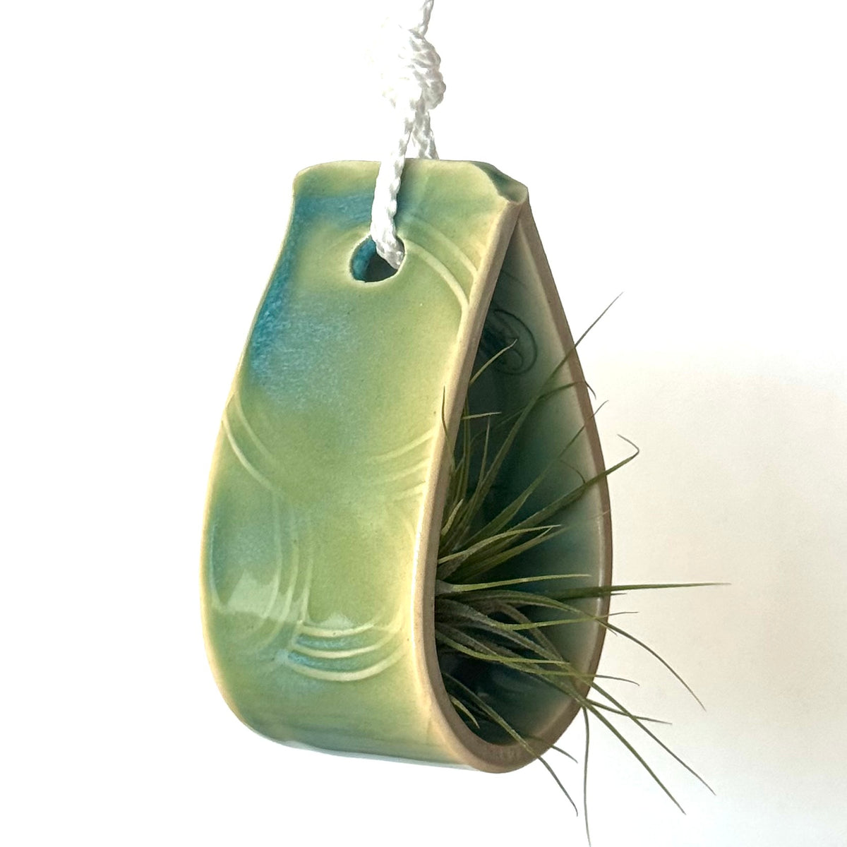 Seconds Sale ~ Tiny Hanging Planter, Turquoise