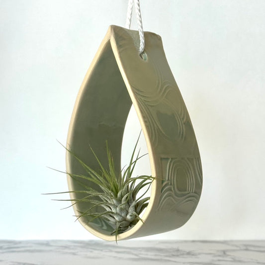 Seconds Sale ~ Small Hanging Planter, Mint