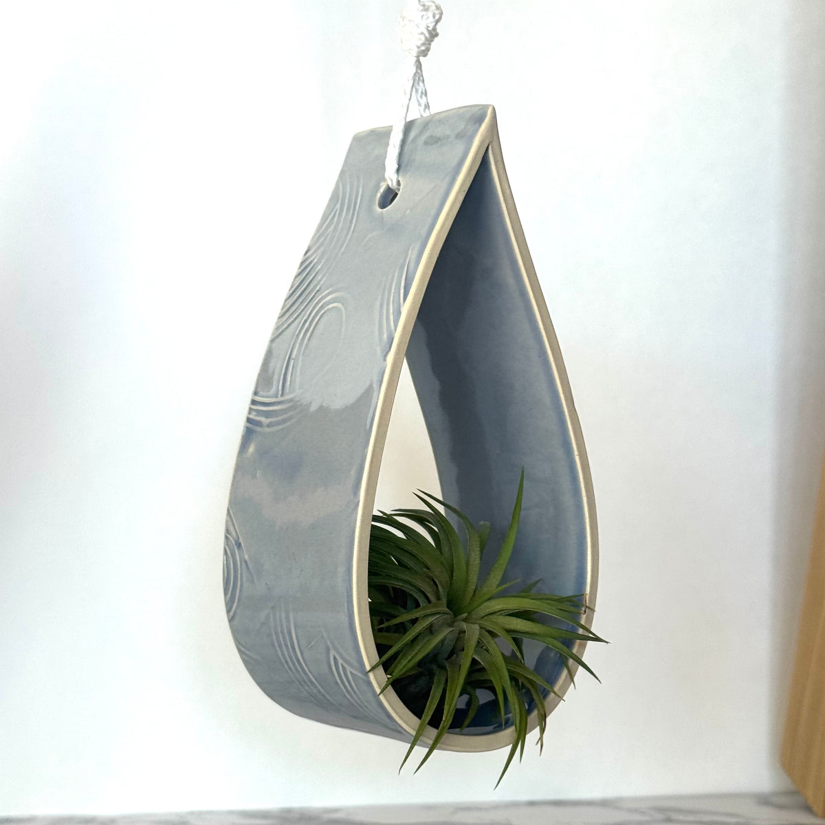 Seconds Sale ~ Large Hanging Planter, Light Blue
