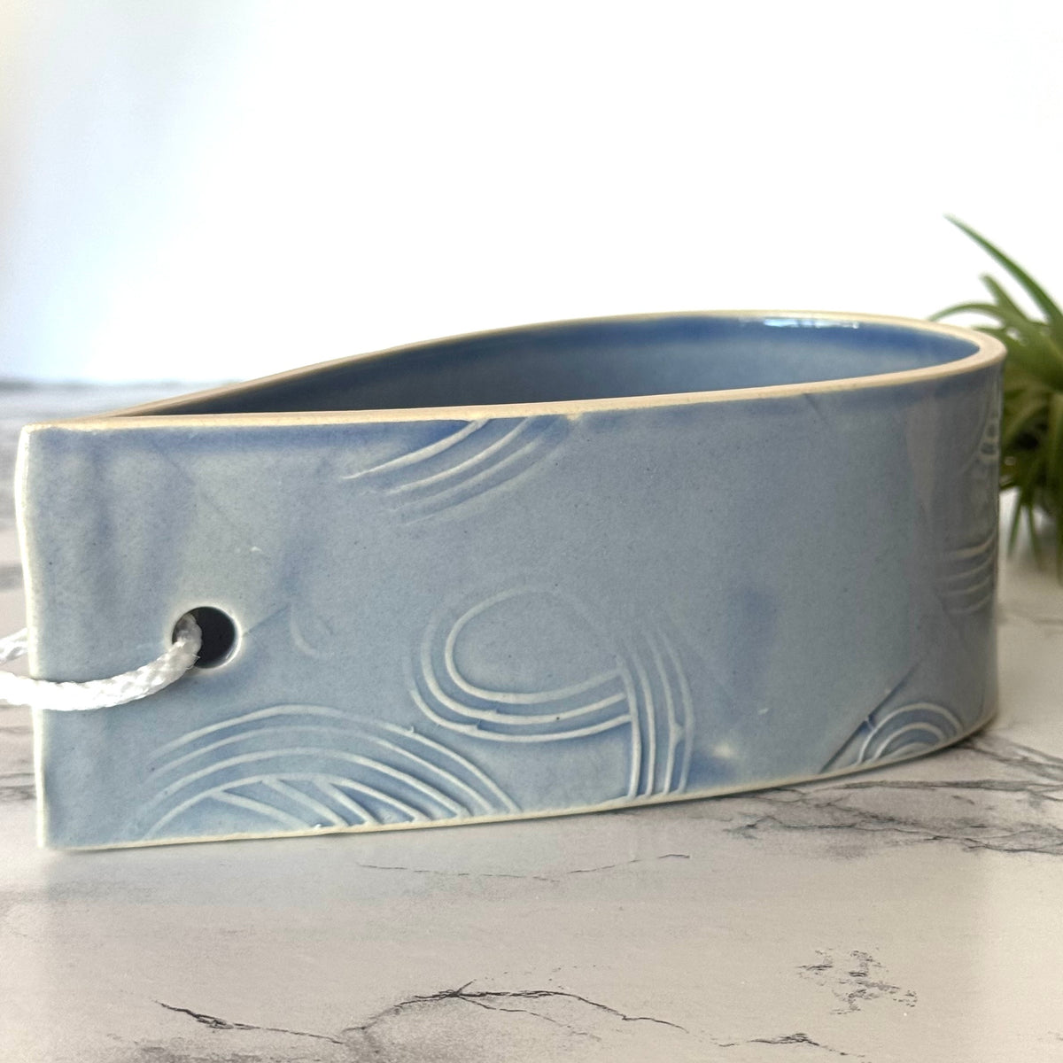 Seconds Sale ~ Large Hanging Planter, Light Blue