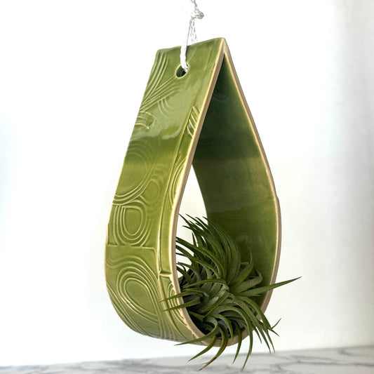 Seconds Sale ~ Large Hanging Planter, Green