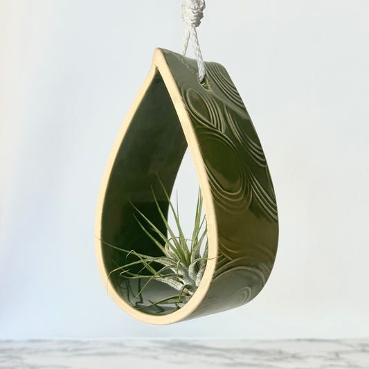 Seconds Sale ~ Small Hanging Planter, Green