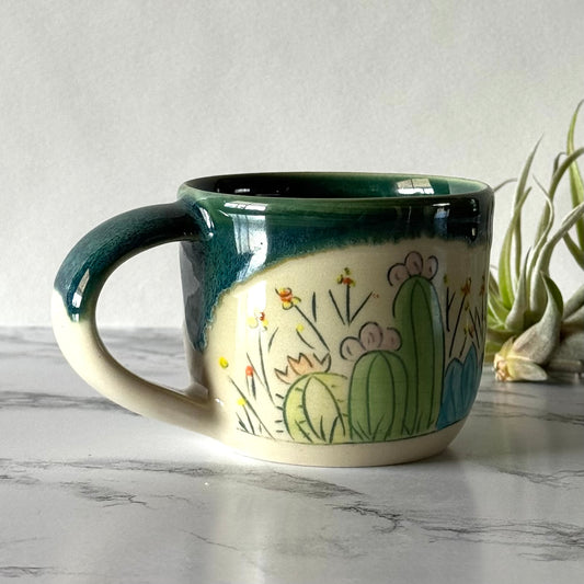 Cactus Espresso Mug, Green Mermaid