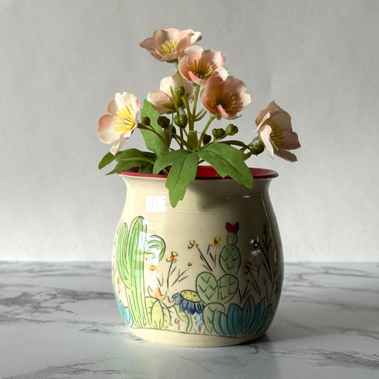 Cactus Vase, Red