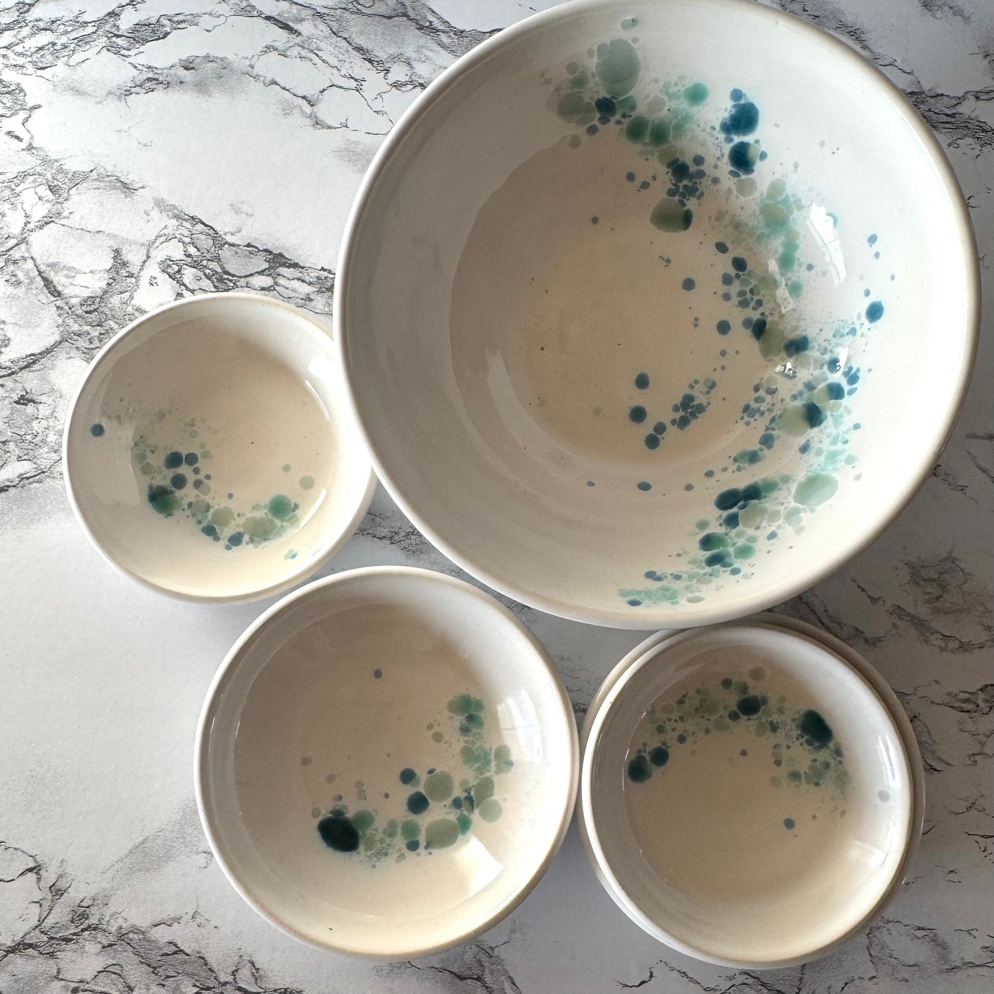 Seaglass Bowls, Blue-Green