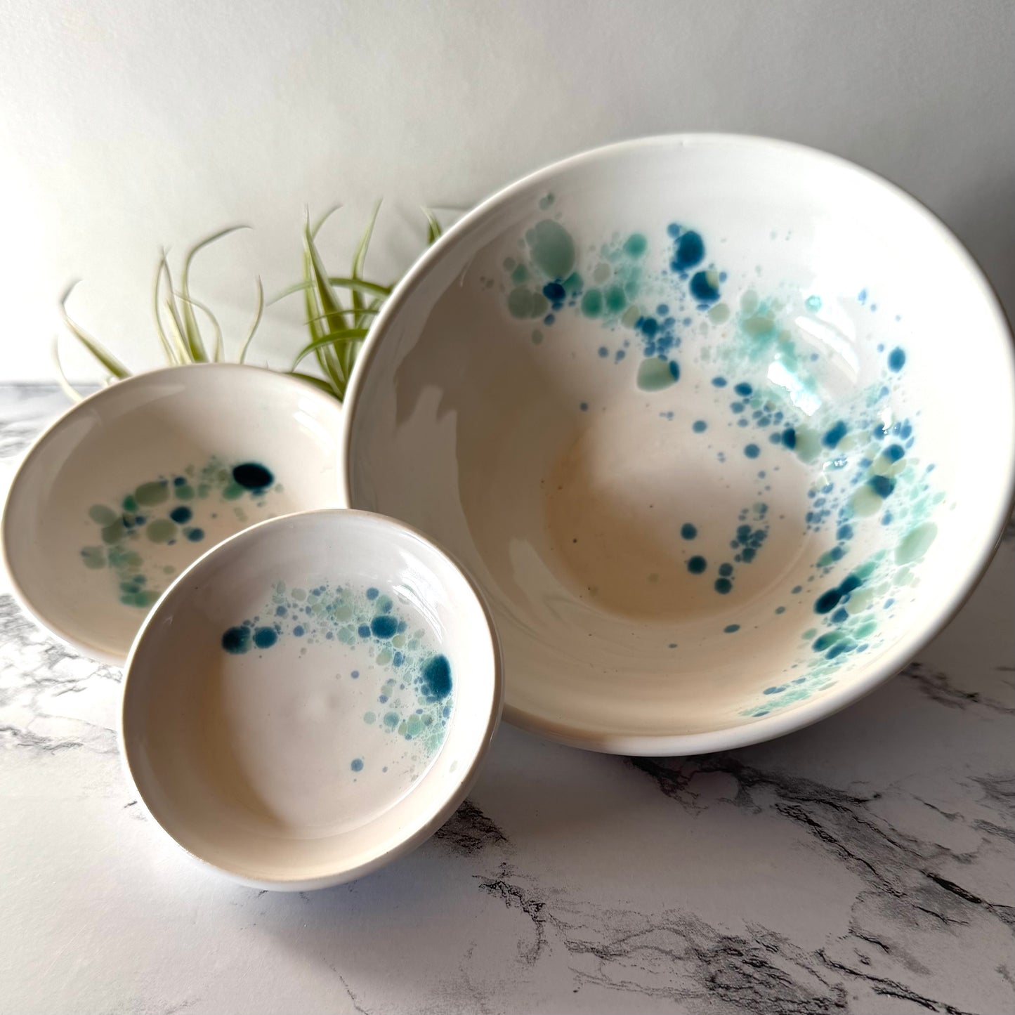 Seaglass Bowls, Blue-Green