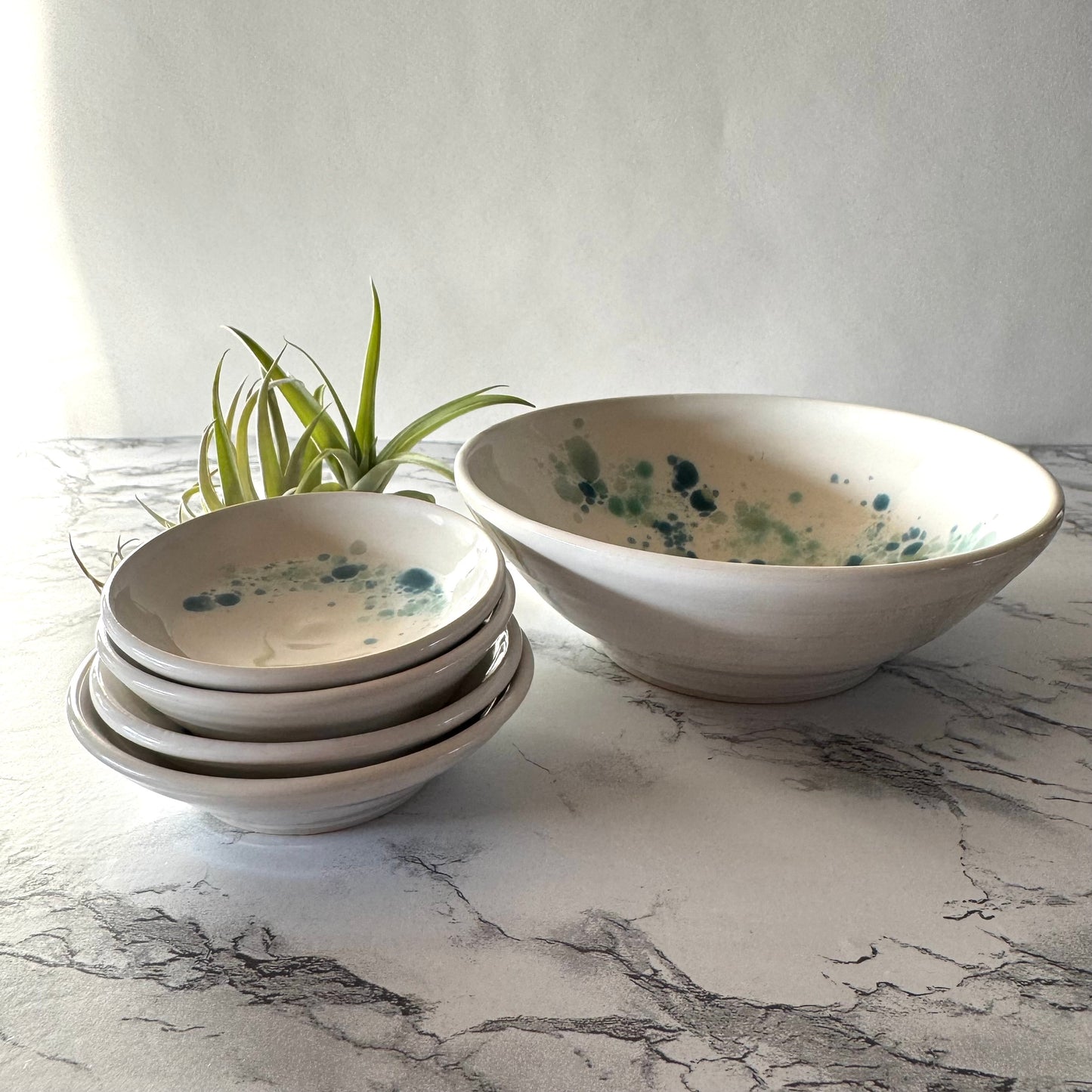 Seaglass Bowls, Blue-Green