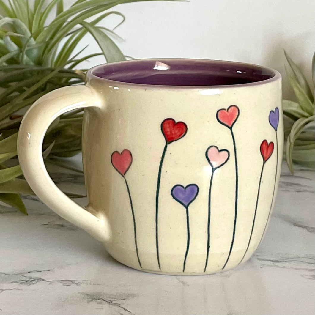 Lollipop Hearts Mug, Lavender
