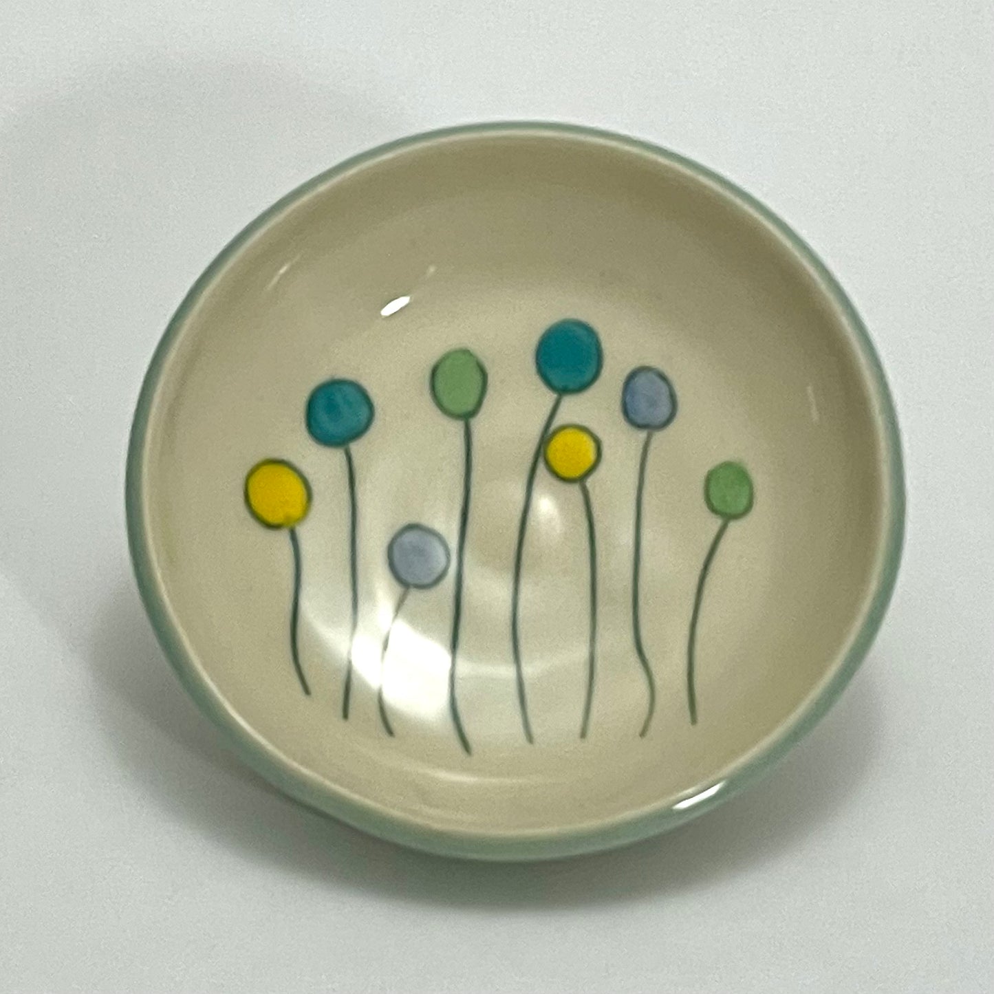 Small Lollipop Flower Dish, Aqua