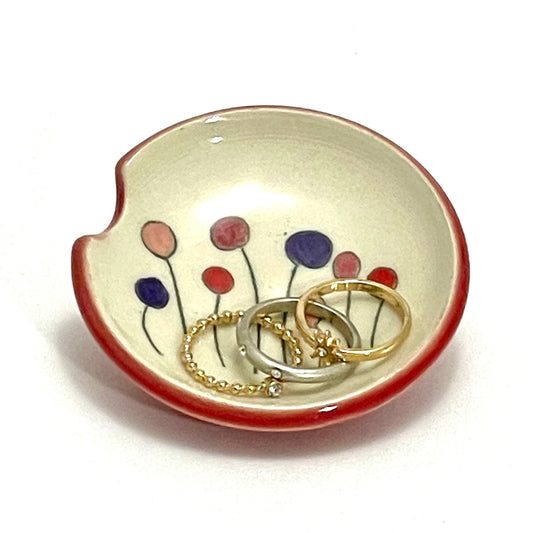 Tiny Lollipop Flower Dish, Red