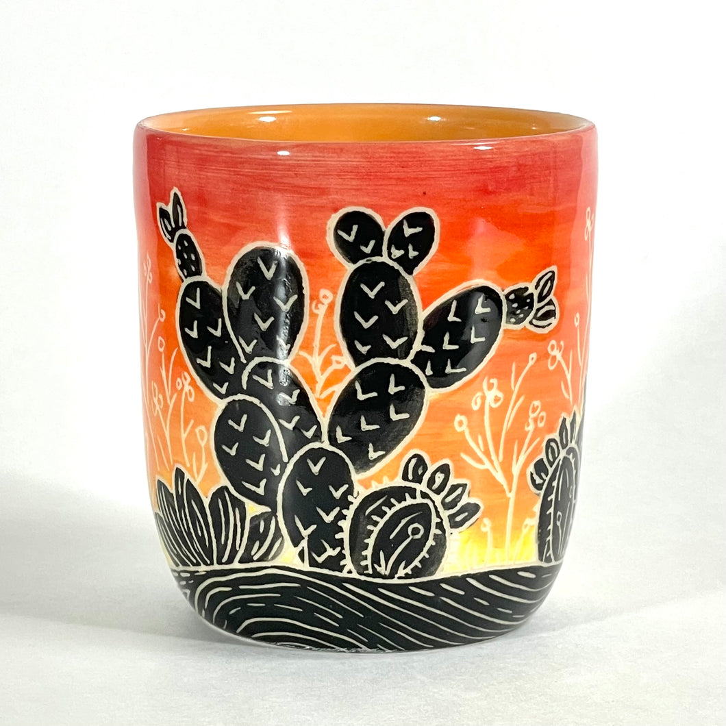 Sunset Cactus Tumbler, Orange