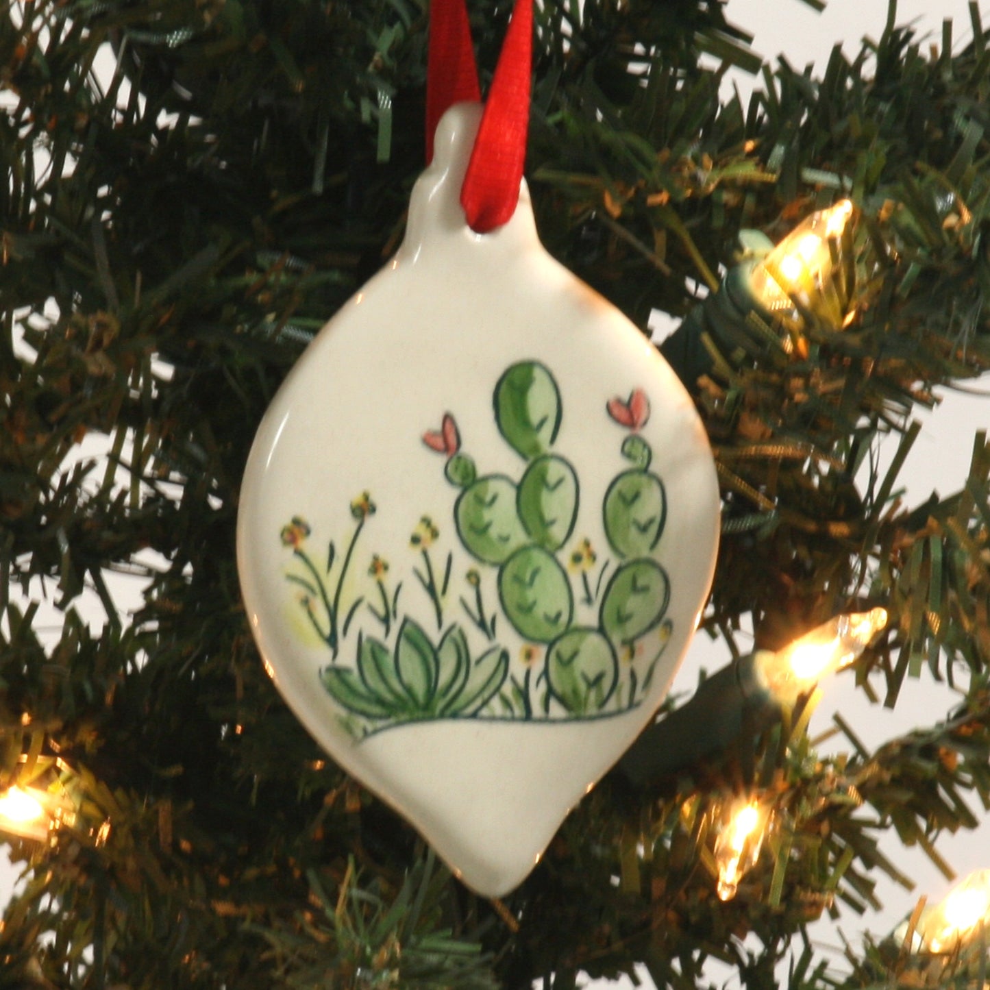 Christmas Ornament, Oval Prickly Pear