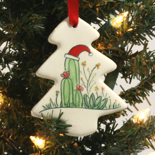 Christmas Ornament, Santa Hat Cactus