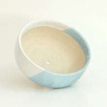 Load image into Gallery viewer, Shallow Succulent Planter, Turquoise &amp; White
