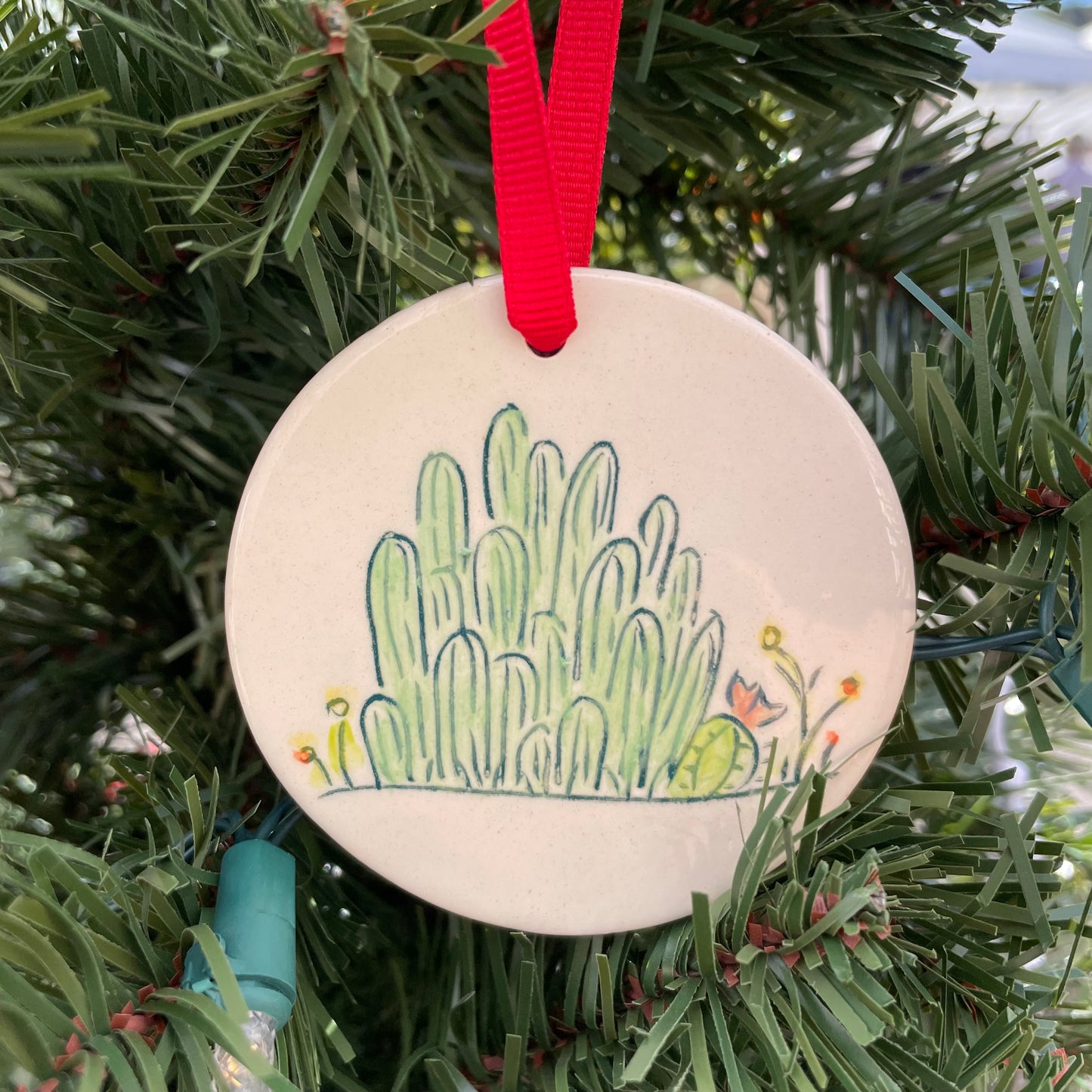 Christmas Ornament, Round Pipe Cactus